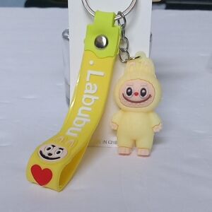 Labubu Keychain Yellow & Silver Wrislet Monsters Character